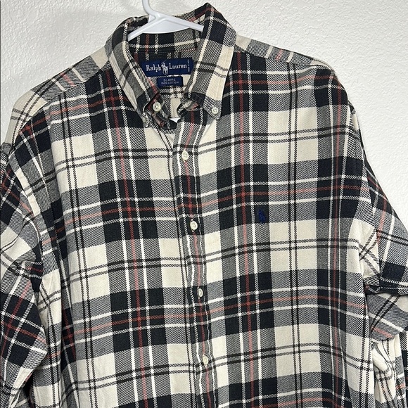 Ralph Lauren Men's Plaid Shirt in Black, White, and Red Medium - Picture 4 of 7